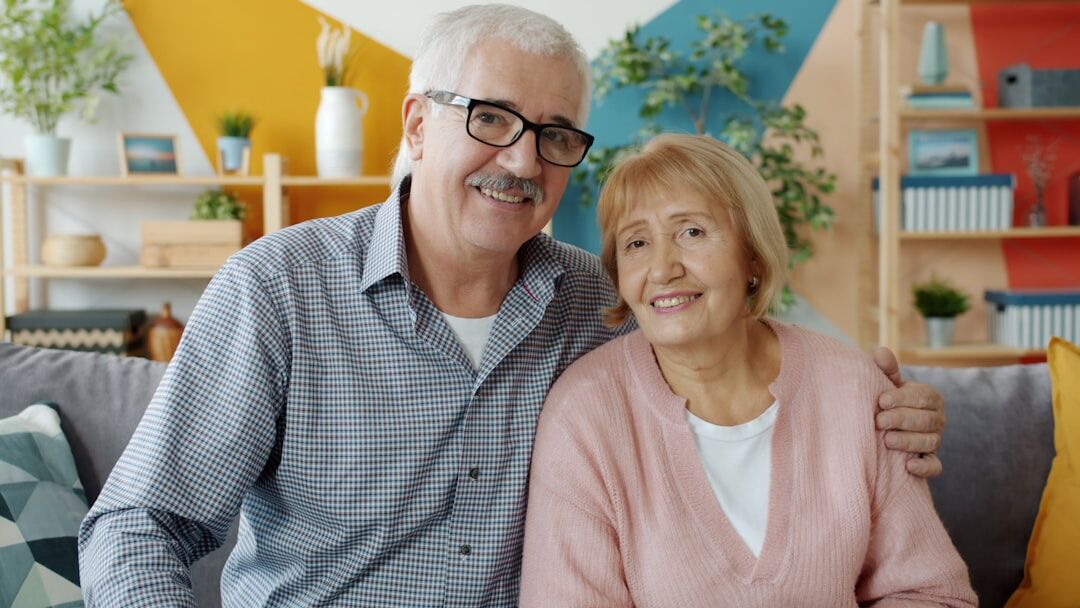 senior couple smiling