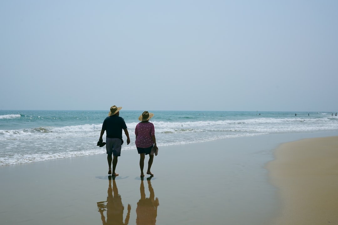 senior couple on beach