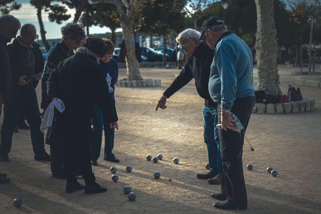 seniors playing bocce