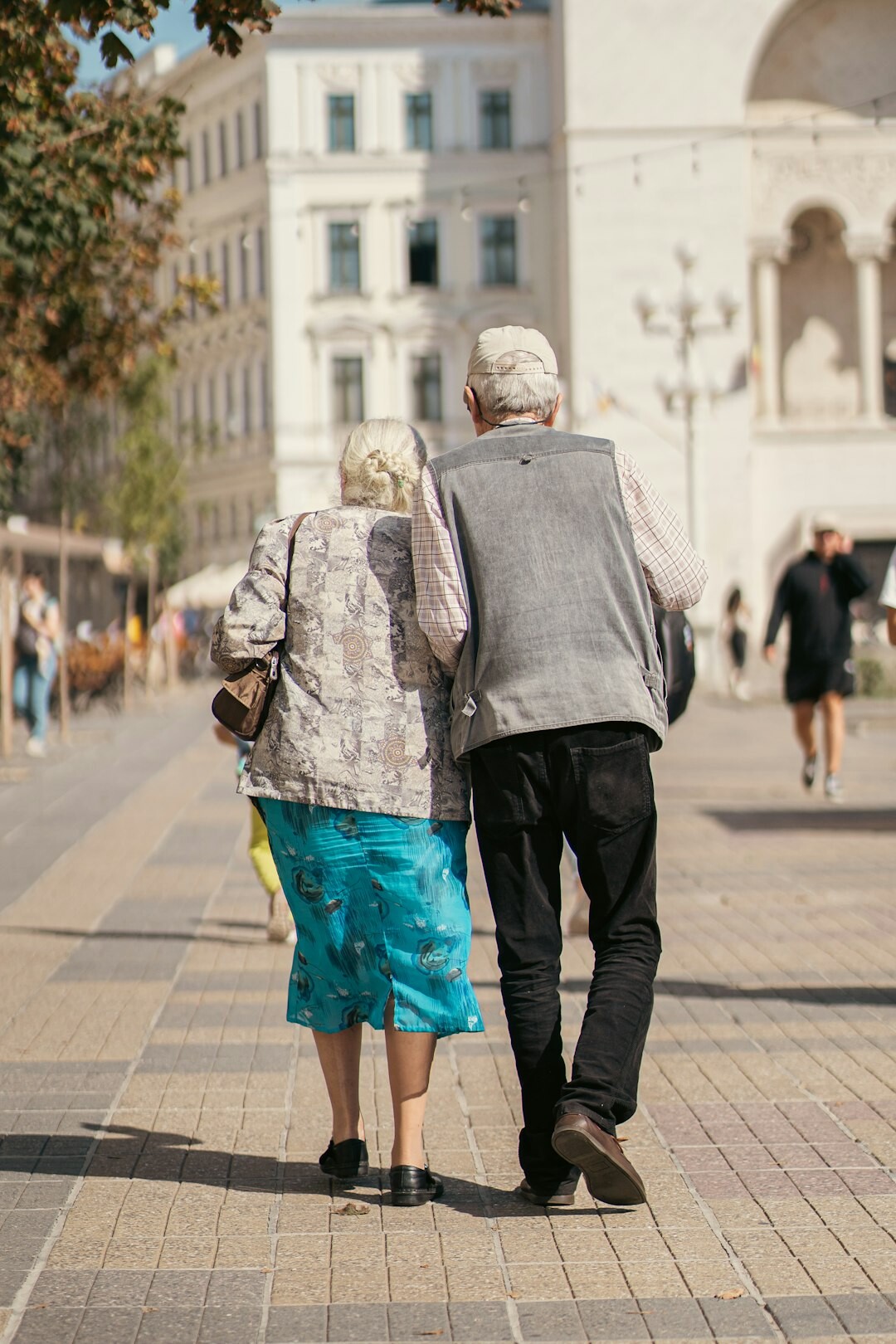 senior couple traveling abroad